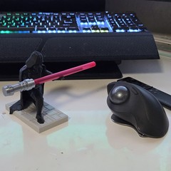3D Printed Darth Vader Pen Holder with Custom Base & Lightsaber Pen – Red Blue
