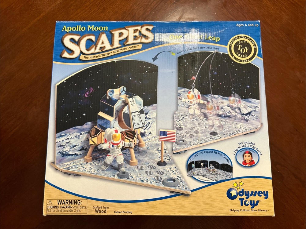 BRAND NEW Rare Odyssey Toys Apollo Lunar Lander Moon Scapes Wood Playset