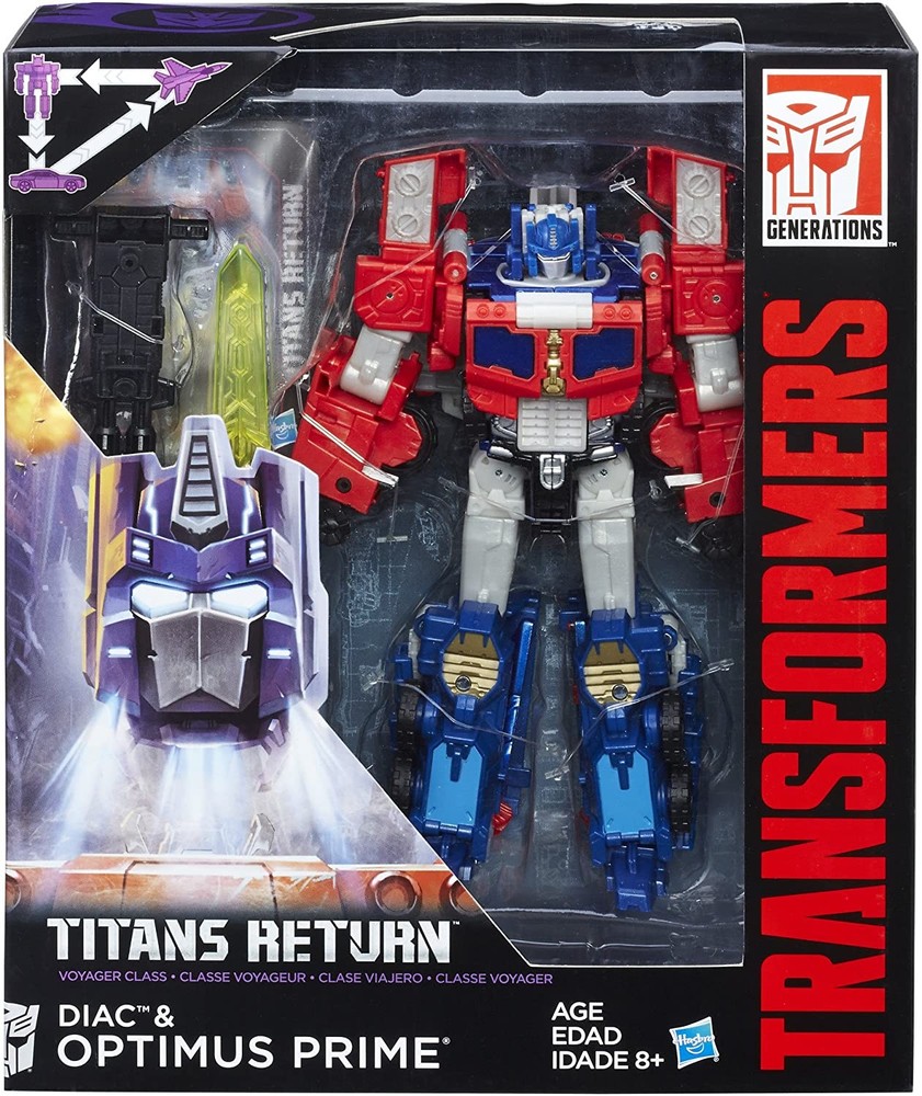 Voyager Optimus Prime and Diac | Transformers Generations Titans Return Hasbro