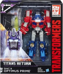 Voyager Optimus Prime and Diac | Transformers Generations Titans Return Hasbro