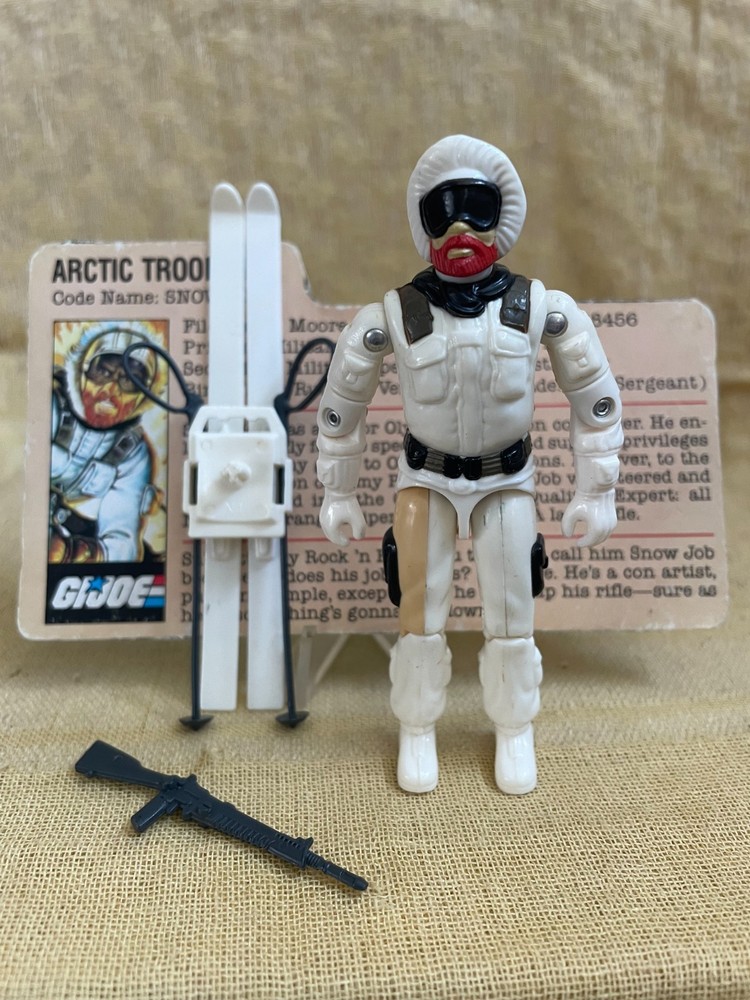 1983 GI Joe SNOW JOB – Nice Figure w/ Ex File Card – 100% Complete – Read