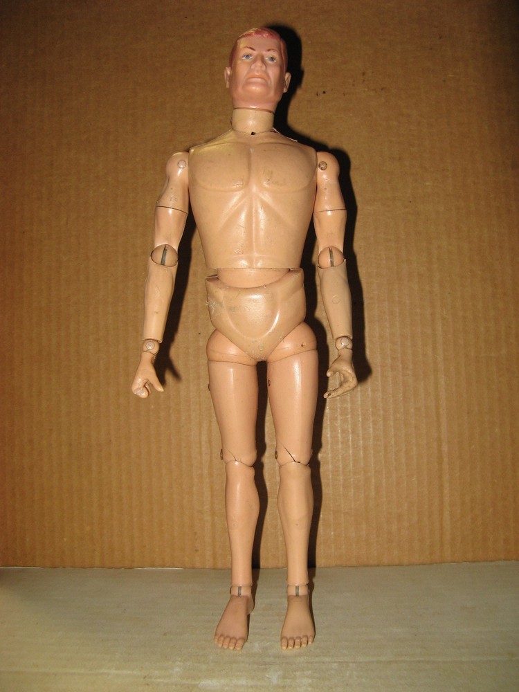 1964 GI Joe Vintage Hasbro 12” SOTW Foreign Face Figure, Red Hair, Bare