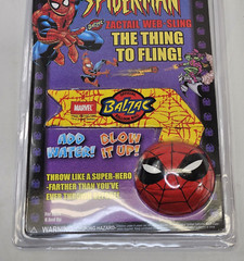 Vintage Spiderman Toy Web Shooter Water Ball 2001 Marvel Catpro Balzac NOS