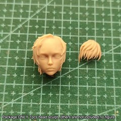 Unpainted 1/12 1/18 Short Hair Female Head Sculpt For 6” 3.75″ Action Figure
