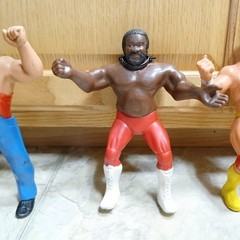 Lot 5 Vintage 1980’s WWF LJN 8″ Wrestling Superstars Figures W/Main Event Book
