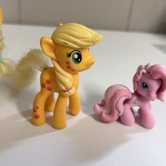 My Little Pony Figures Mix Lot of 14 Brushable Hair Various Sizes With Cart Gift