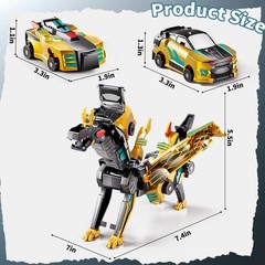 ZDRKWSM Collision Transforming Dinosaur Car 4.5 x 5.3 x 1.8 inches, Golden