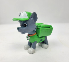 Paw Patrol Air Rescue Rocky Action Pup Figure Green Gray Spring Action Pack
