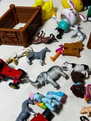 Vintage Lot of Animal Figures Random Mixed Hard Plastic & Rubber Toys