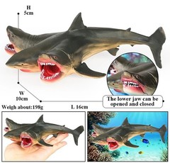 Three Headed Shark Toy Action Figure Small Animal Figurine Doll Gift for Kids
