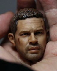 1/6 Tom Hardy Wounded Face Head Sculpt Fit 12” Muscle Figure Body