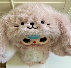 BABY THREE 1000% Big Baby Plush Doll Pink Bunny Boba Eyes Excellent Condition