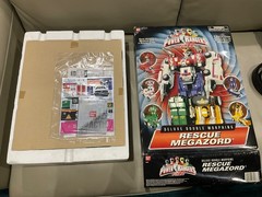 1997 Bandai Power Rangers Turbo Deluxe Double Morphing Rescue Megazord! In Box!