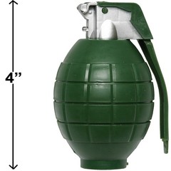 4 Pack, Kids Toy Military Army Pretend Play Plastic Hand Grenades, FX Sounds
