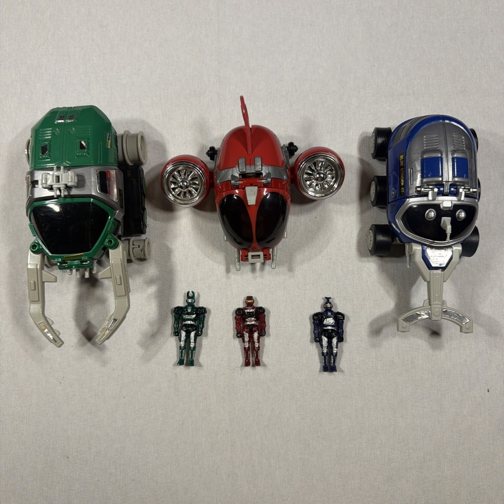 1996 Red Striker Blue Stinger Green Hunter AVs Saban’s Beetleborgs With Figures
