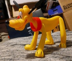 Vintage, Walt Disney Productions Pluto 4″ Vinyl Figure 1960s 5″X4″ Missing Tail