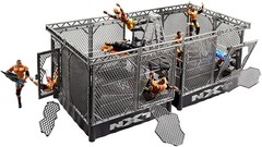 WWE War Games NXT Takeover Playset Breakable Dual Steel Cage Rings Survivor TLC