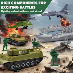 Army Men Playset – 117 Pcs Military Soldiers Set with Action Figures, Battle …