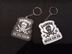 Goonies Keychain lot of 2 double sided black & white Goonies never die Retro 80s