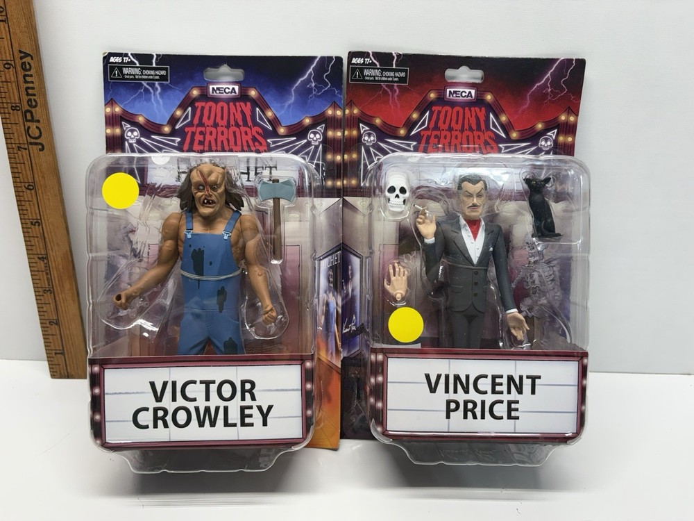 NECA Toony Terrors Lot Victor Crowley Hatchet & Vincent Price Figures