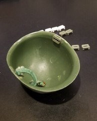 GI Joe 3D printed replacement helmet lug, D lug in green, blue, black & white