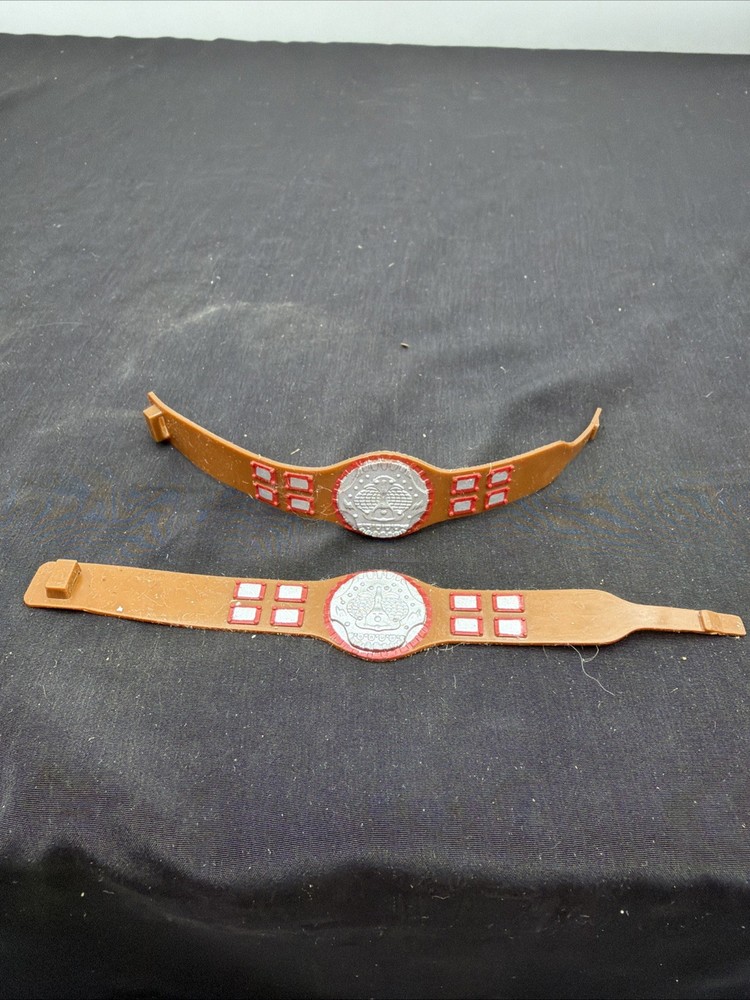 Vintage 80’s LJN WWF Wrestling Superstars Tag Team Championship Belts Only