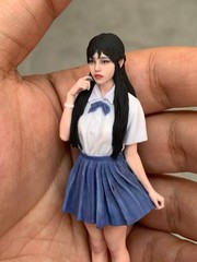 Painted 1/16 1/18 1/12 Asia Student Girl Uniform Statue Dispaly For Cars Vehicle