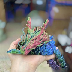 3D Printed Articulated Dragon with Egg Movable Joint Figure Desktop Toy