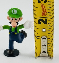 2007 Nintendo Luigi 2.5″ PVC Mini Figure Running Pose Black Base Super Mario
