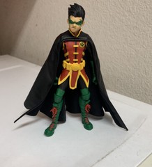 Custom Batman Mcfarlane 1:12 Robin Leather Wired Cape Damian Wayne NOT FIGURE