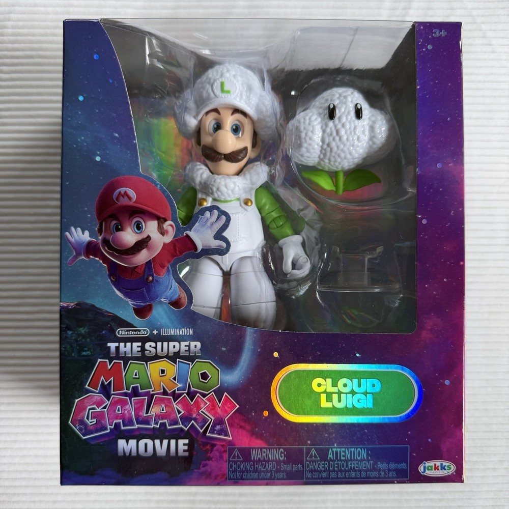 Jakks Pacific Super Mario Galaxy Movie Cloud Luigi Action Figure with Accessory