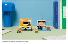 Kakao Friends Desk Mini Photo Brick Figure Choonsik Note Stand Office Organizer