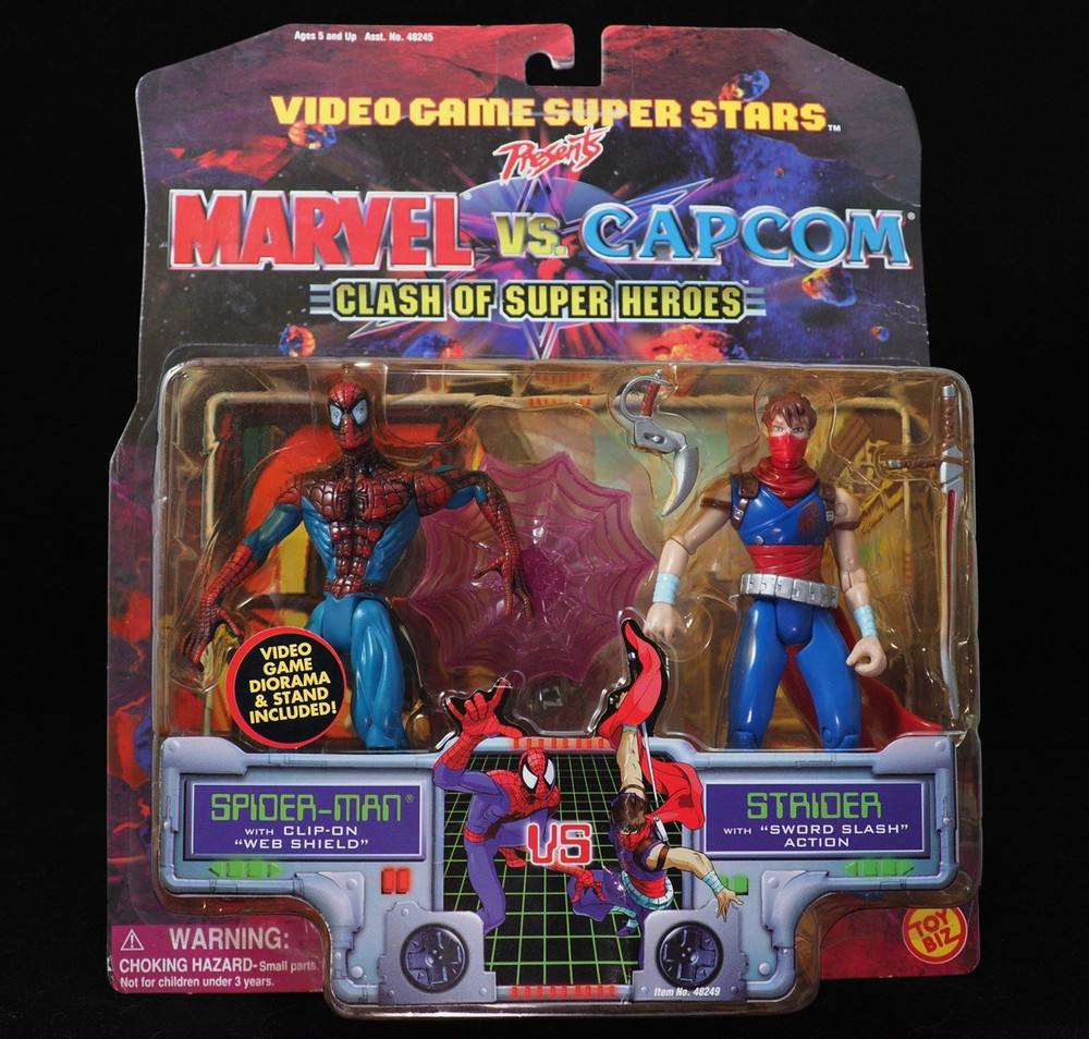Toy Biz Video Game Super Stars Marvel vs Capcom Spider-Man Strider Set