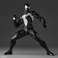 Revoltech Amazing Yamaguchi Symbiote Spider-Man Black Suit Figure In Stock