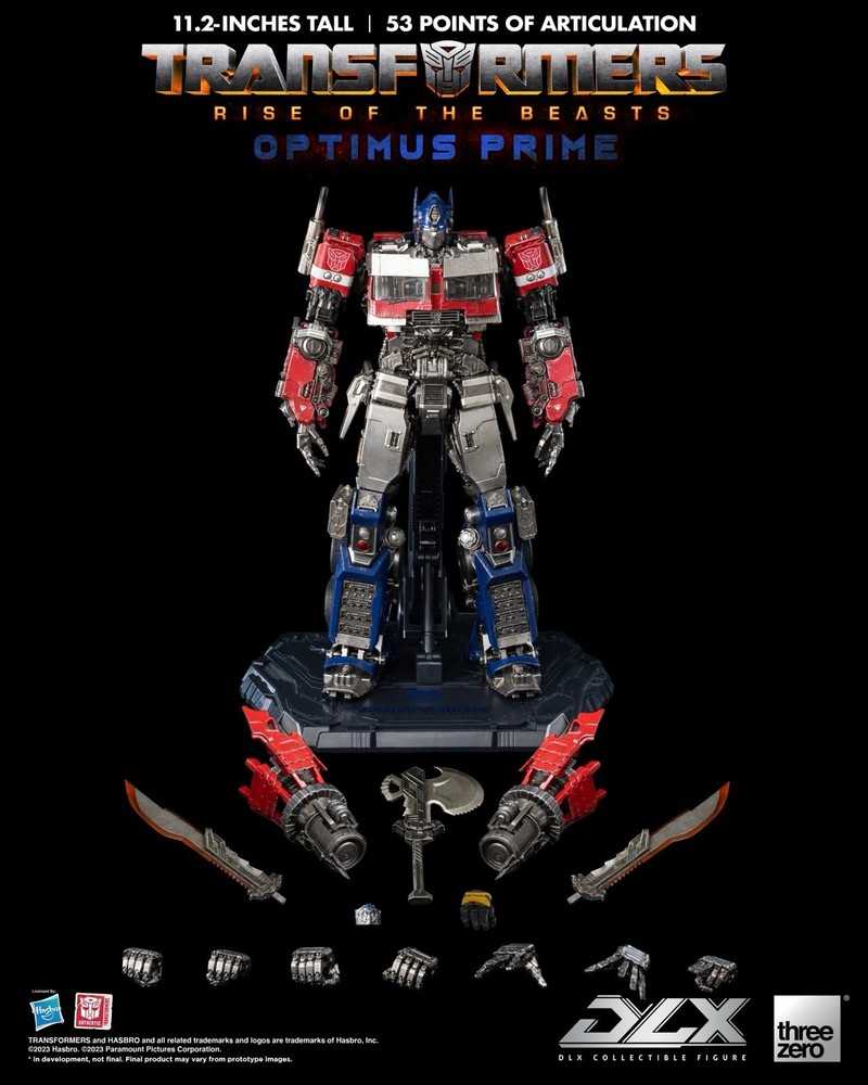 threezero Optimus Prime DLX Rise of the Beasts 11.2″ Figure Sword Axe