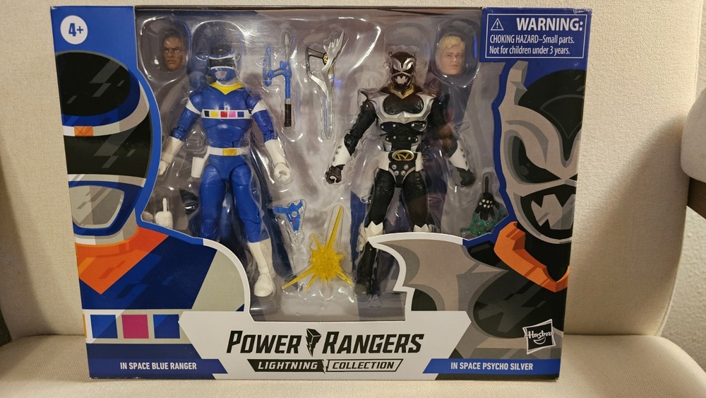Hasbro Power Rangers Lightning Collection Blue Ranger & Psycho Silver Boxed w/ …