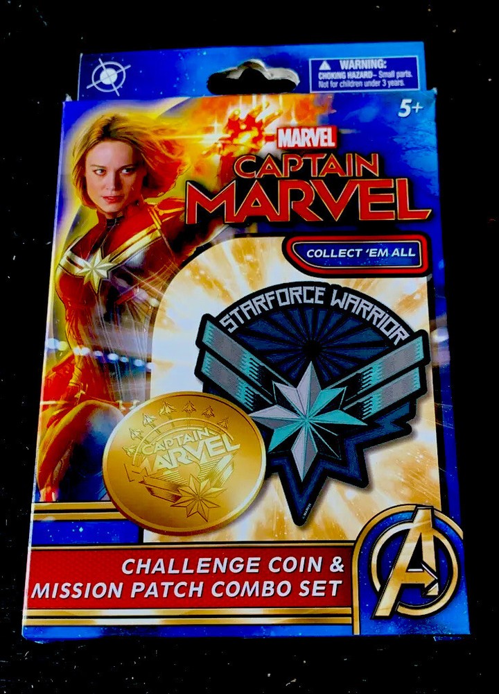 CAPTAIN MARVEL CHALLENGE COIN & MISSION PATCH COMBO SET