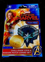 CAPTAIN MARVEL CHALLENGE COIN & MISSION PATCH COMBO SET