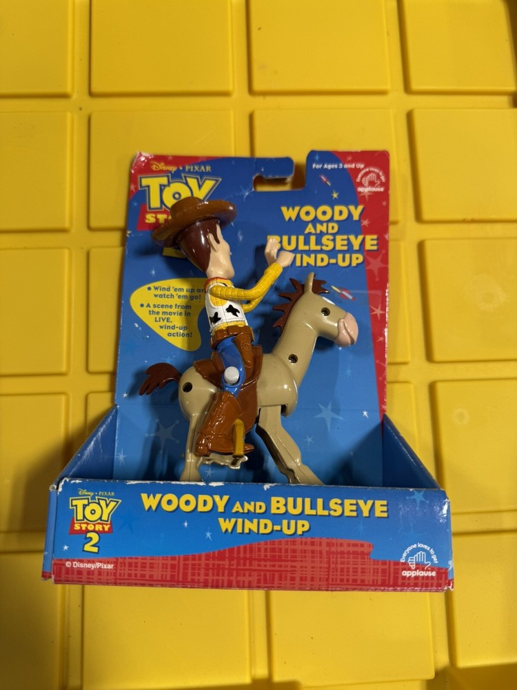 Toy Story 2 Woody And Bullseye Wind-Up Disney Pixar NIB A17