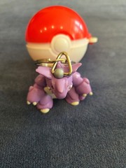 Vintage 1999 Burger King Pokemon Nidoking Keychain Figure W Pokeball