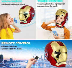 Autoking Iron Man Mask Mk5 1:1 Helmet Wearable Voice Touch Cosplay Props Jarvis