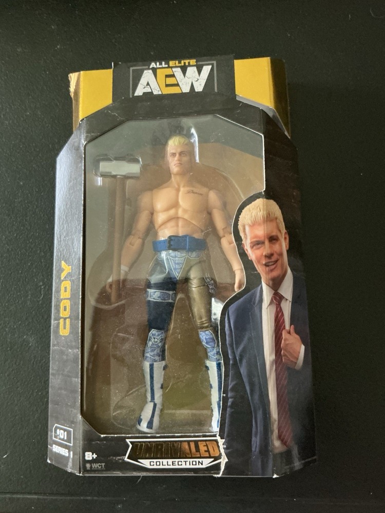 Jazwares Cody Rhodes Action Figure AEW Series 1 Pro Wrestling WWE DMG Unrivaled