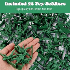 Toys for Boys, Toy Soldiers Set (50 pcs ) , Green Army Men Action Figures, Pl…