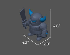 Mini PEKKA Figurine Detachable Sword – Clash Royale 3D Printed Toy Kids & Teens