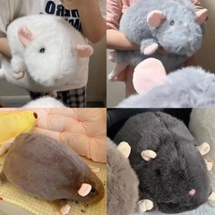 Big Rat Plushie 35/50cm Mouse Plushie Doll Cartoon Plush Flower Branch Rat Doll