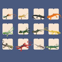 NAKIMO Plastic Lizard Toys Artificial Model 12 piece assortment, Multicolor