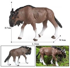 Wildebeest Gnu Toy Action Figure Small Animal Figurine Doll Gift for Kids