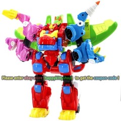GOGO Dino GOGOKING 4in1 Transform Dinosaurs Robot Combiner Boy Kids Vehicles Toy
