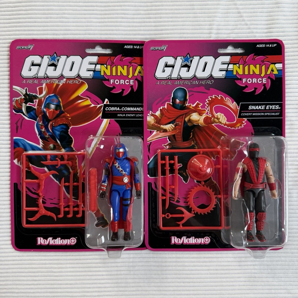 Super 7 G.I. Joe American Hero Ninja Force Cobra Commander & Snake Eyes Figures