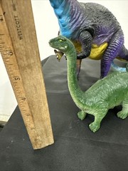 Lot (4) Vintage 80s & 90s Imperial Dinosaur Toy Vibrant Colors Apatosaurus